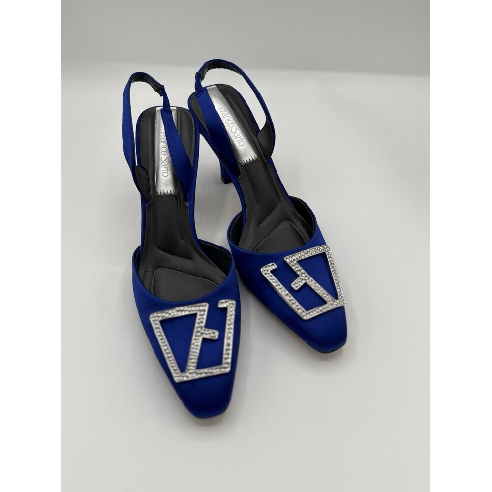 Franco Sarto Women's Leigha slingback pumps in cobalt blue satin Women’s 6.5 NWB